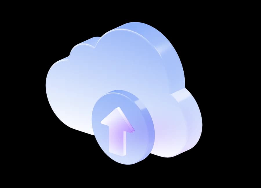 A cloud with an upload arrow, representing a stored Vault Share