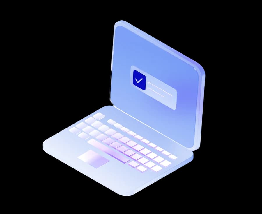 An open laptop showing a completed setup step