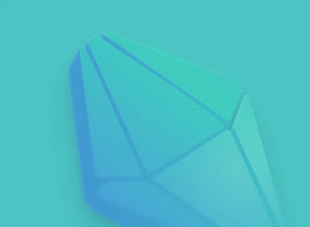 A faceted 3D diamond crystal